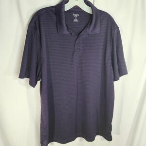 Haggar NWOT Purple Textured Striped Two Button Short Sleeve Golf Shirt Large